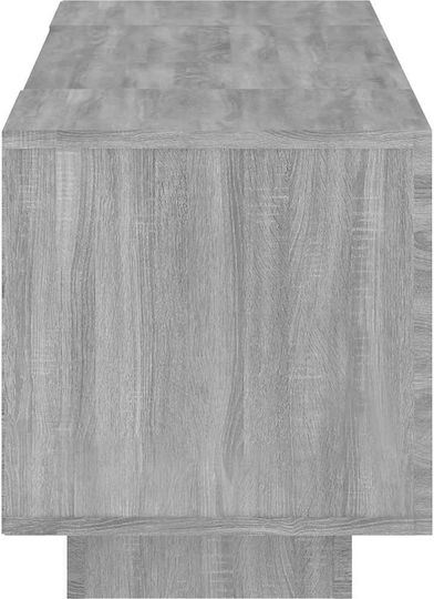 TV Stand Wooden with LED Lighting Grey Concrete L160xW35xH40cm