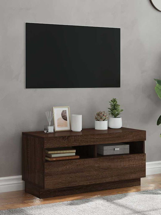 TV Stand with LED Lighting White L80xD35xH40cm