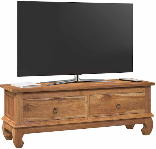 TV Stand Made of Solid Brown Wood L110xD35xH40cm