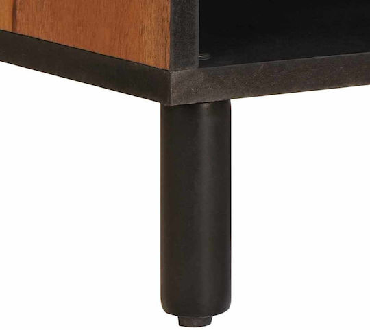 TV Stand Made of Metal and Solid Oak Wood Brown Finish M100xDepth33.5xHeight46cm