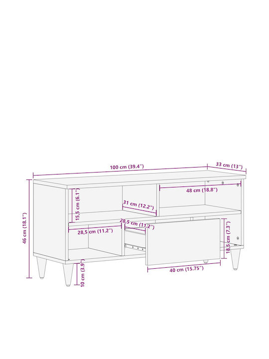 TV-Ständer Karydia M100xP33,5xH46cm