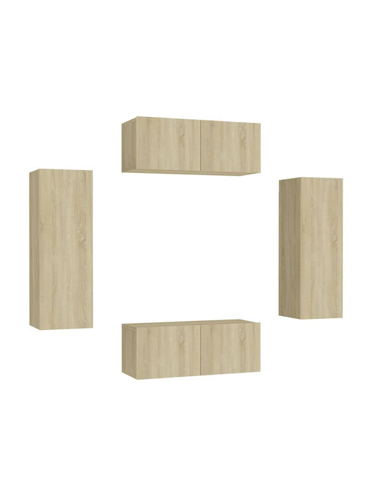 Wand Wohnzimmer Schrank aus Spanplatte Sonoma 80x30x30cm