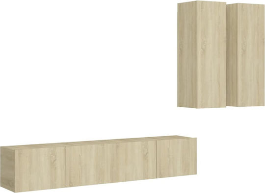 Wall Mounted Living Room Cabinet made of Particle Board Sonoma 80x30x30cm