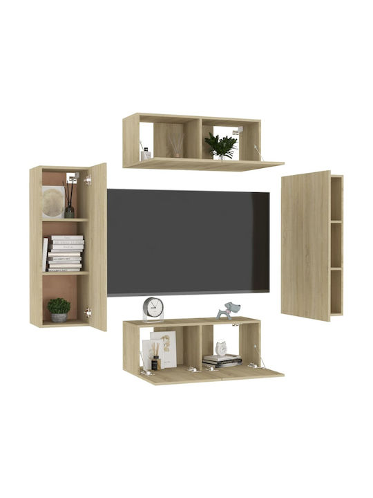 Wand Wohnzimmer Schrank aus Spanplatte Sonoma 80x30x30cm