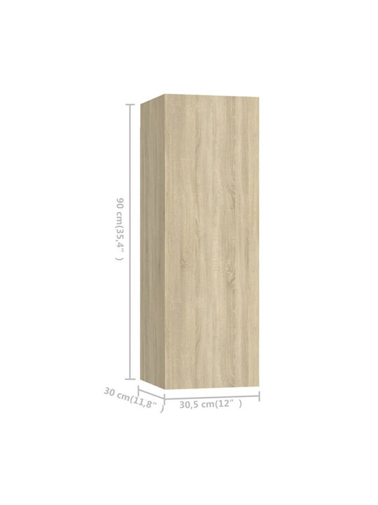 Wand Wohnzimmer Schrank aus Spanplatte Sonoma 80x30x30cm