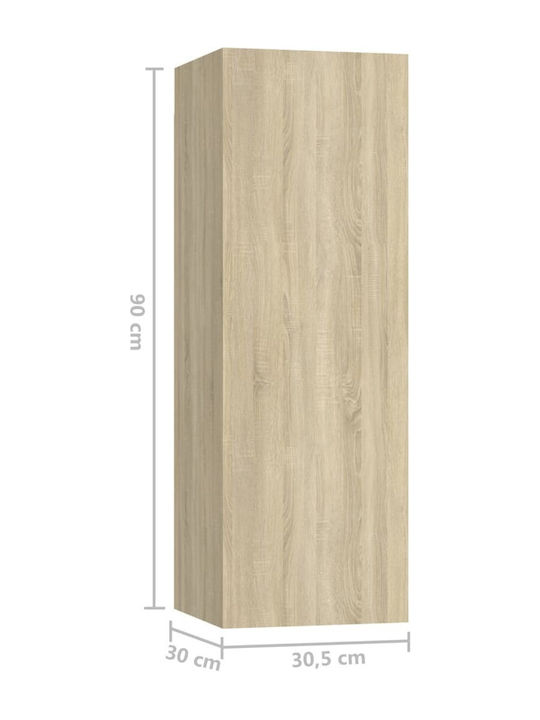 Wall Living Room Cabinet made of Particle Board Sonoma 80x30x30cm
