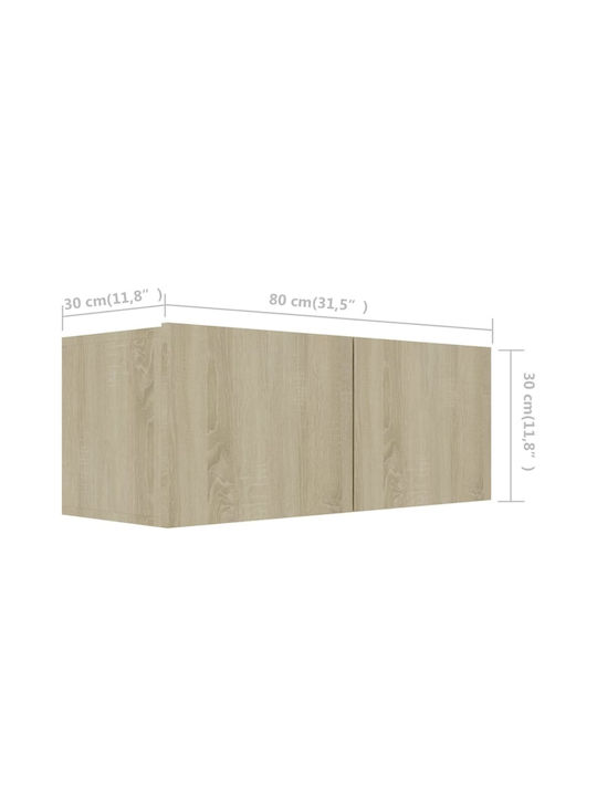 Wand Wohnzimmer Schrank aus Spanplatte Sonoma 80x30x30cm