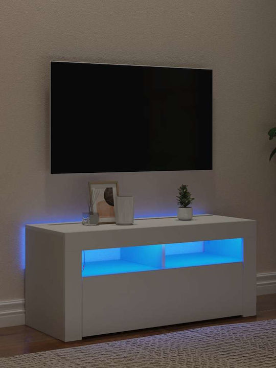 TV-Ständer mit LED-Beleuchtung Weiß M90xT35xH40cm
