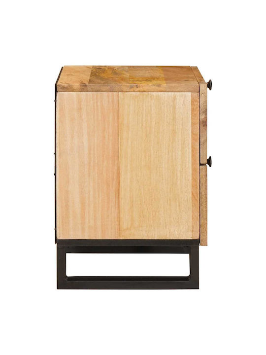 Wooden Bedside Table Solid Mango Wood 40x33.5x46cm