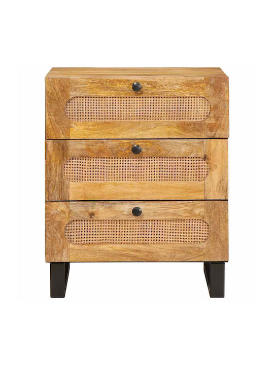 vidaXL Bedside Table Solid Mango Wood 50x33x60cm