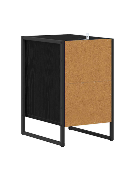 Noptiere Negre 2buc 39.5x30x50cm