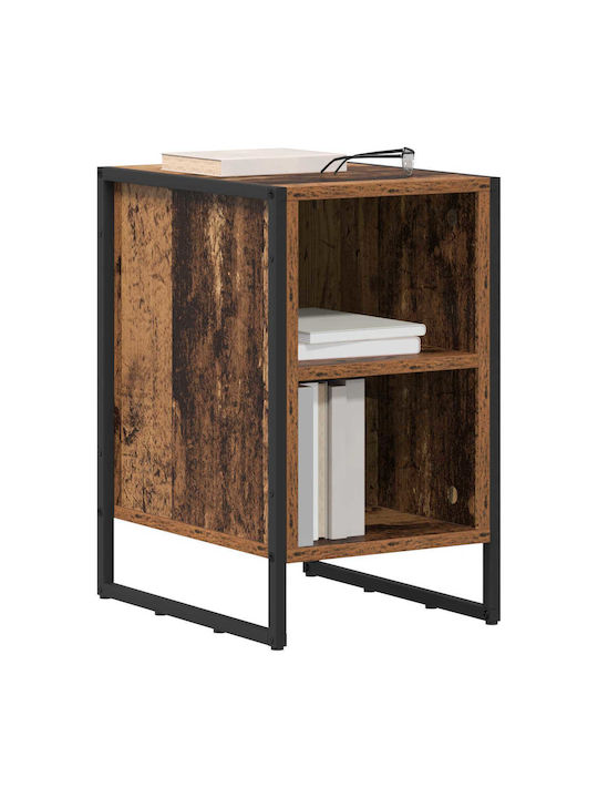 Wooden Bedside Table Brown 39.5x30x50cm