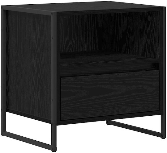 vidaXL Bedside Tables Wooden Black 2 Pieces 50x39.5x50cm