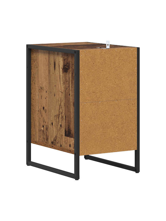 Wooden Bedside Table Brown 39.5x30x50cm