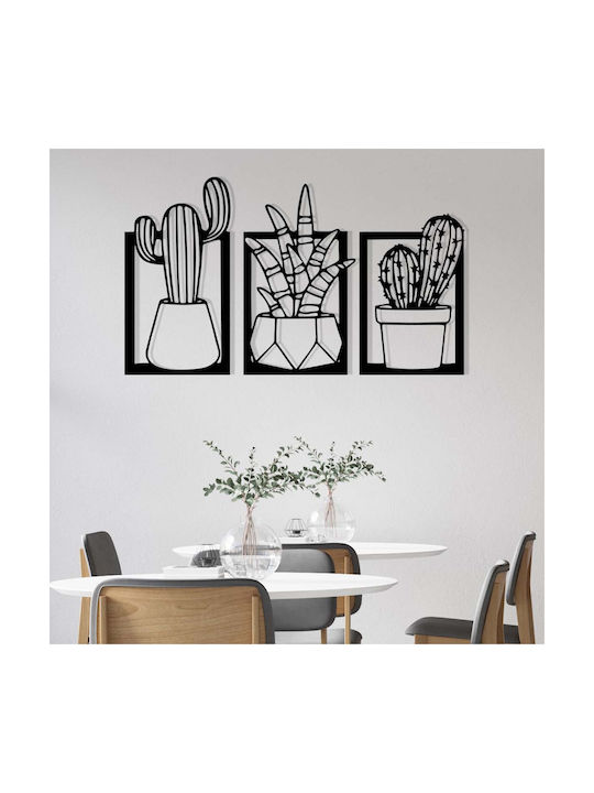 Wallity Decorative Silhouette Nazen Black Made of Metal 49x29cm 3 Pieces