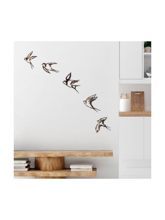 Wallity Copper Wall Decor Made of Metallic 14cm 5 Pieces