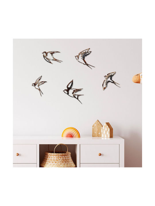 Wallity Copper Wall Decor Made of Metallic 14cm 5 Pieces