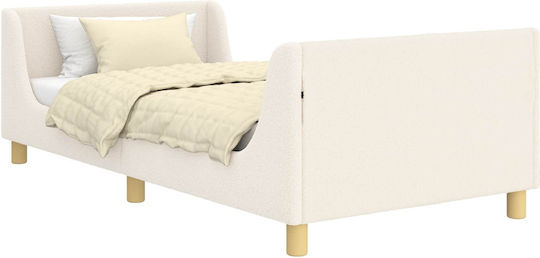 Kids Bed Single Beige for Mattress 90x200cm