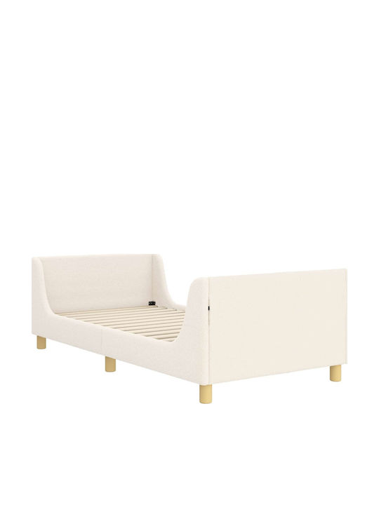 Kids Bed Single Beige for Mattress 90x200cm