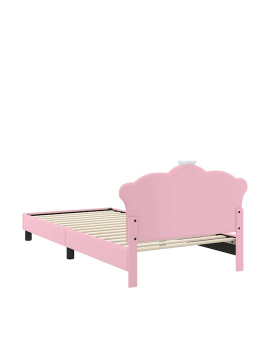 Kids Bed Single Pink for Mattress 80x200cm