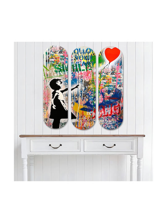 Wallity Wall Decor Multicolour Wooden 70x70cm 3 Pieces