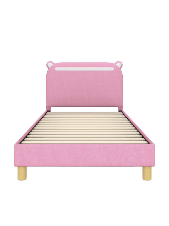 Kids Bed Single Pink for Mattress 90x200cm