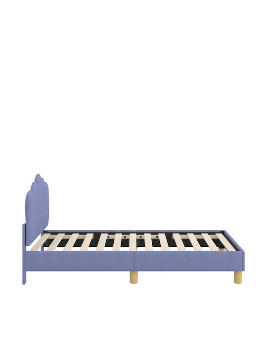 Pat pentru Copii Single Albastru pentru Saltea 80x160cm