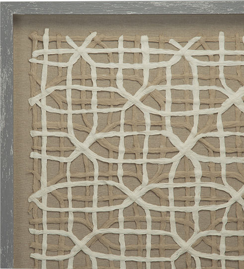 Artekko Wall Decor Mosaic Beige Made of Wooden 60x3x60cm 2 Pieces