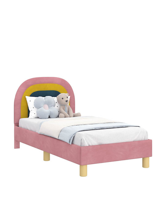 Kids Bed Single with Storage Space Pink for Mattress 70x140cm