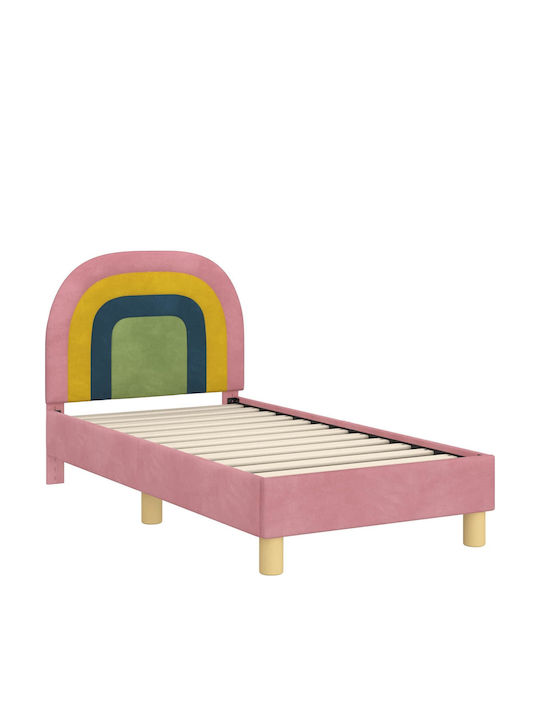 Kids Bed Single with Storage Space Pink for Mattress 70x140cm