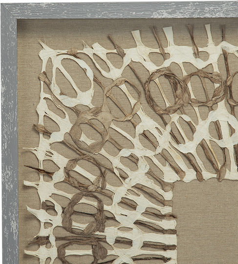 Artekko Wall Decor Mosaic Beige Made of Wooden 60x3x60cm 2 Pieces