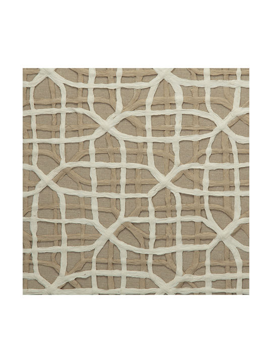 Artekko Διακοσμητικό Τοίχου Mosaic Μπεζ από Ξύλο 60x3x60cm 2τμχ