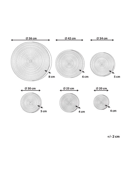 Beliani Set of 6 Multicolored Seagrass Wall Decor Namdinh