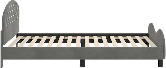 Kids Bed Classic Single with Storage Space Grey for Mattress 90x190cm
