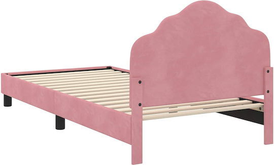 Kids Bed Single Pink for Mattress 90x190cm