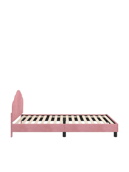 Παιδικό Κρεβάτι Μονό Ροζ για Στρώμα 90x190cm