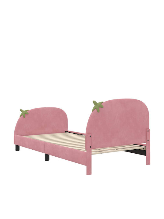 Kids Bed Single Pink for Mattress 90x200cm