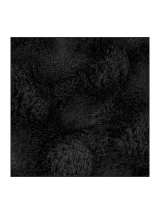 vidaXL Furry Single Blanket 150x220cm Black
