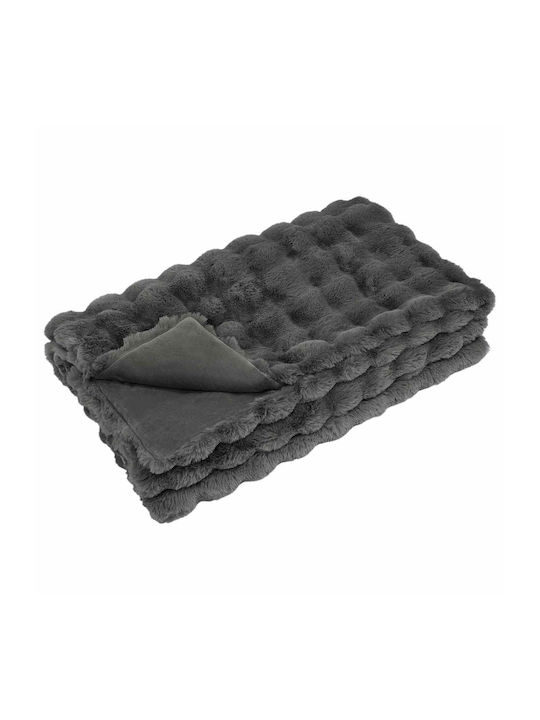 vidaXL Pelzige Decke Übergröße 240x270cm Dunkelgrau