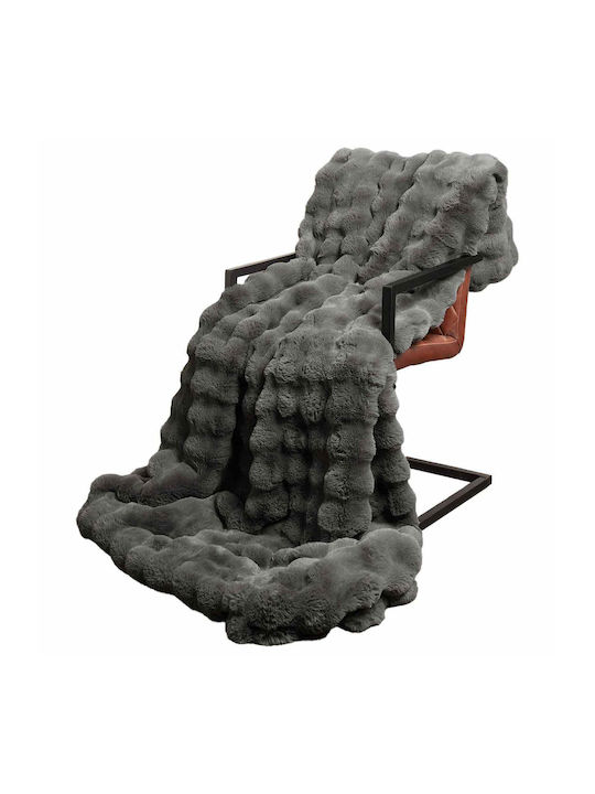 vidaXL Pelzige Decke Übergröße 240x270cm Dunkelgrau