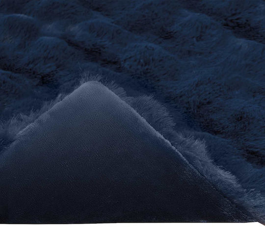 vidaXL Furry Blanket Double 240x270cm Light Blue Blue