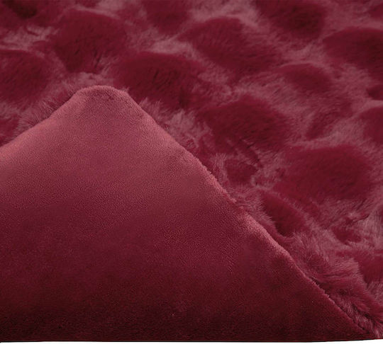 vidaXL Furry Double Bed Blanket 240x270cm Veraman Red