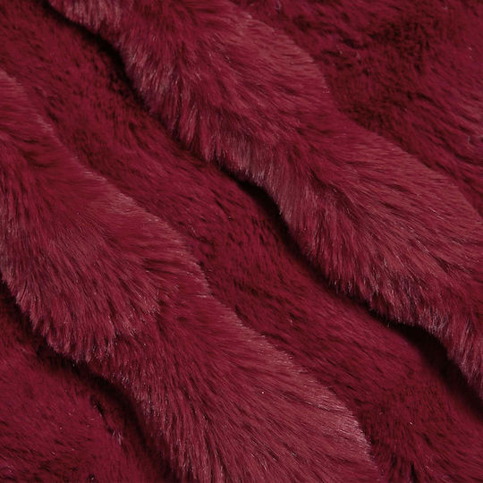 vidaXL Furry Double Bed Blanket 240x270cm Veraman Red
