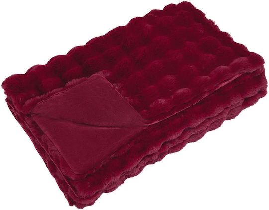 vidaXL Furry Double Bed Blanket 240x270cm Veraman Red