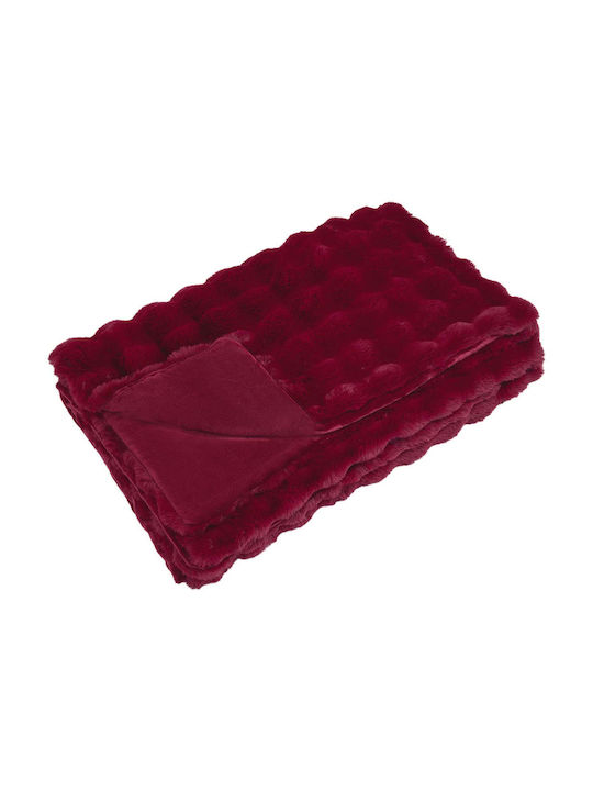 vidaXL Pelzige Decke Couch 130x150cm Türkis Rotes