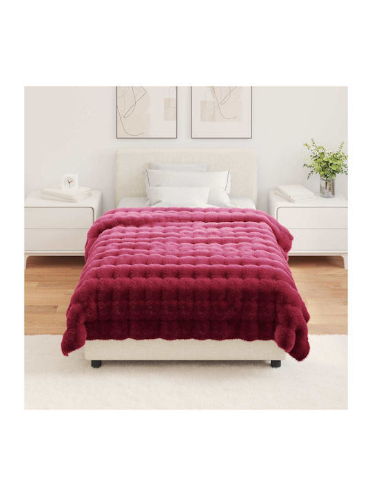 vidaXL Pelzige Decke Couch 130x150cm Türkis Rotes