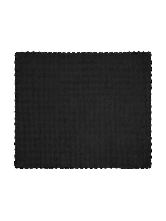vidaXL Pătură Blănoasă Pentru Canapea 130x150cm Neagră
