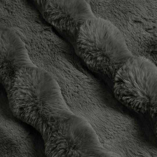 vidaXL Pelzige Decke Übergröße 220x240cm Dunkelgrau