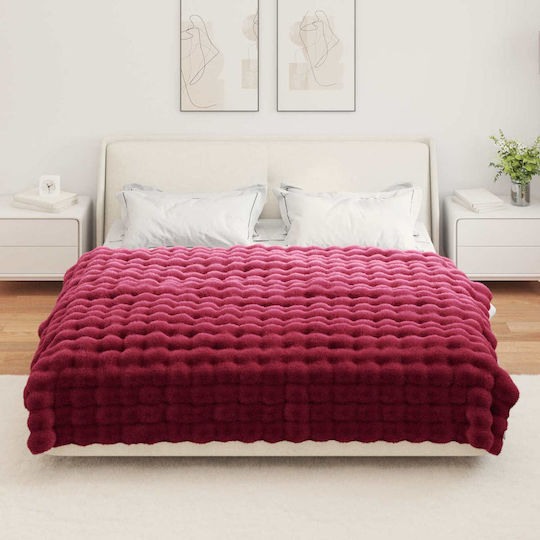 vidaXL Pelzige Decke Einzeln 150x220cm Türkis, Rot