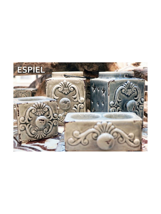 Espiel Σετ Φαναράκια Κεραμικά Επιτραπέζια Μπεζ 11x10.5x9.5εκ. 2τμχ